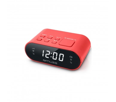 Muse M-10 Rojo Radio Despertador Fm Con Altavoz Integrado