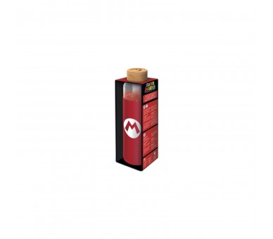 Botella Cristal Super Mario Bros Nintendo Funda Silicona 585