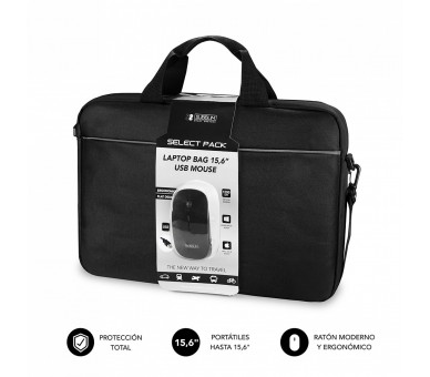 Maletín + Ratón Usb Subblim Select Pack Para Portátiles Hast