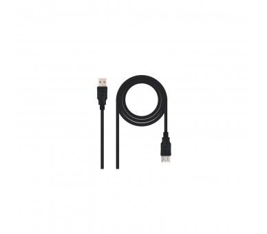 Cable Alargador Usb Nanocable 10.01.0204-Bk/ Usb Macho - Usb