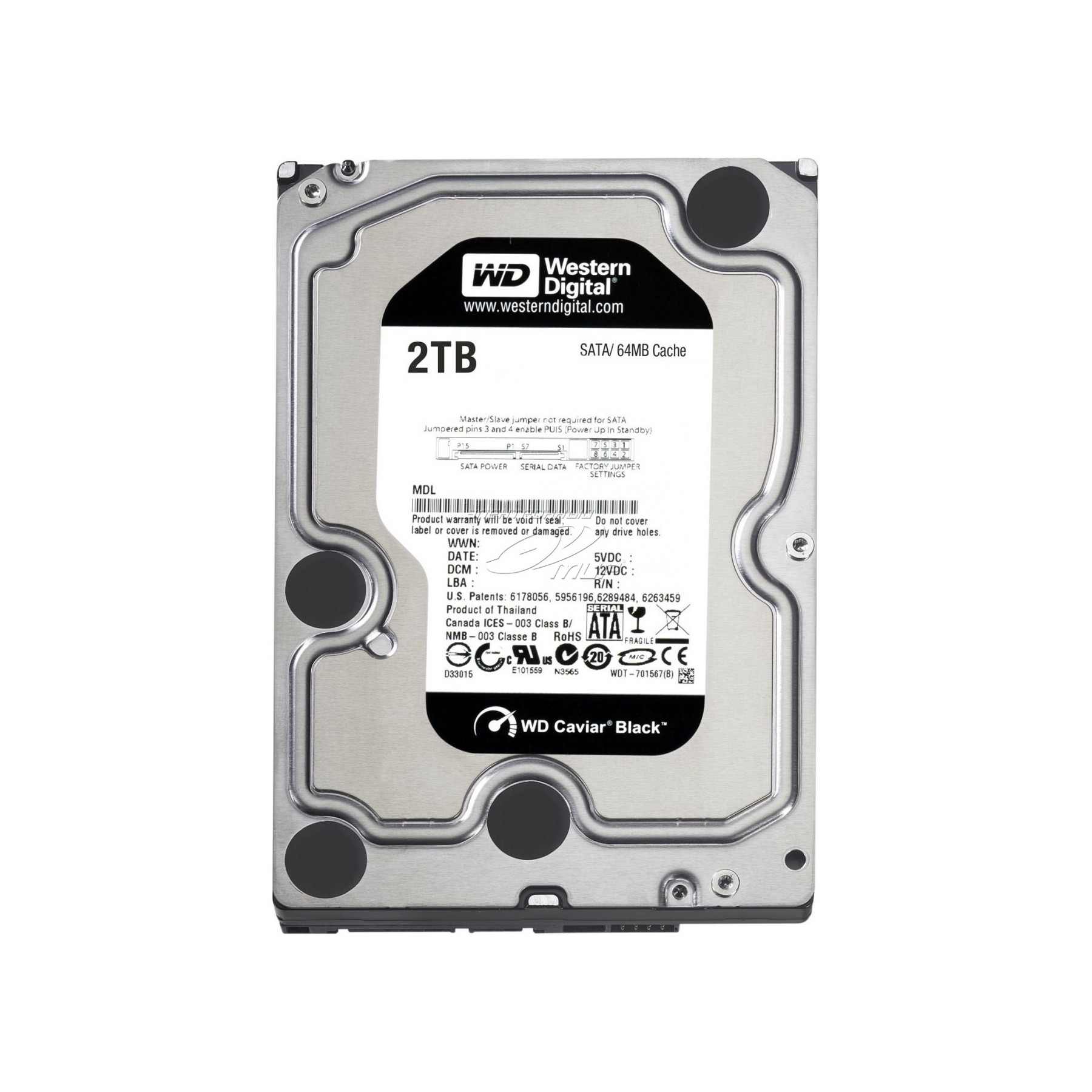 Disco Duro Western 3.5 2Tb Sata3 64Mb Desktop Black