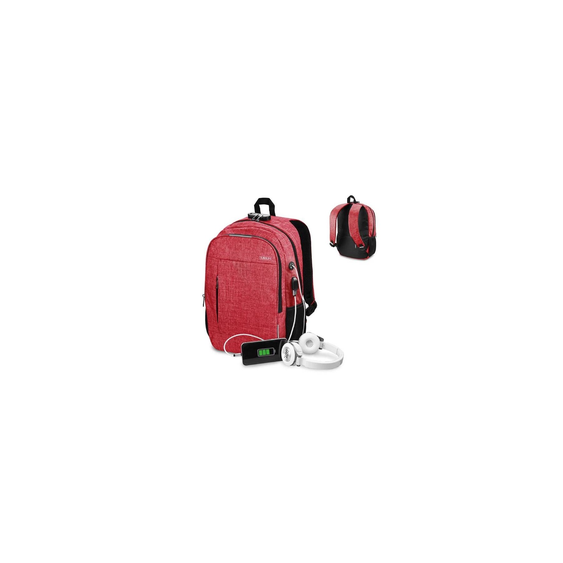 Mochila Urban Lock 16'' Red Subblim