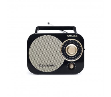 Radio Muse M-055 Rb Negro Oro Radio Analógica Fm/Am