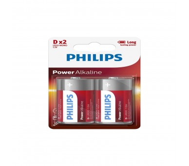 Pack De 2 Pilas D Philips Lr20P2B/10/ 1.5V/ Alcalinas