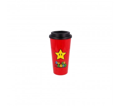 Vaso Cafe Doble Pared Super Mario Bros Nintendo 520Ml