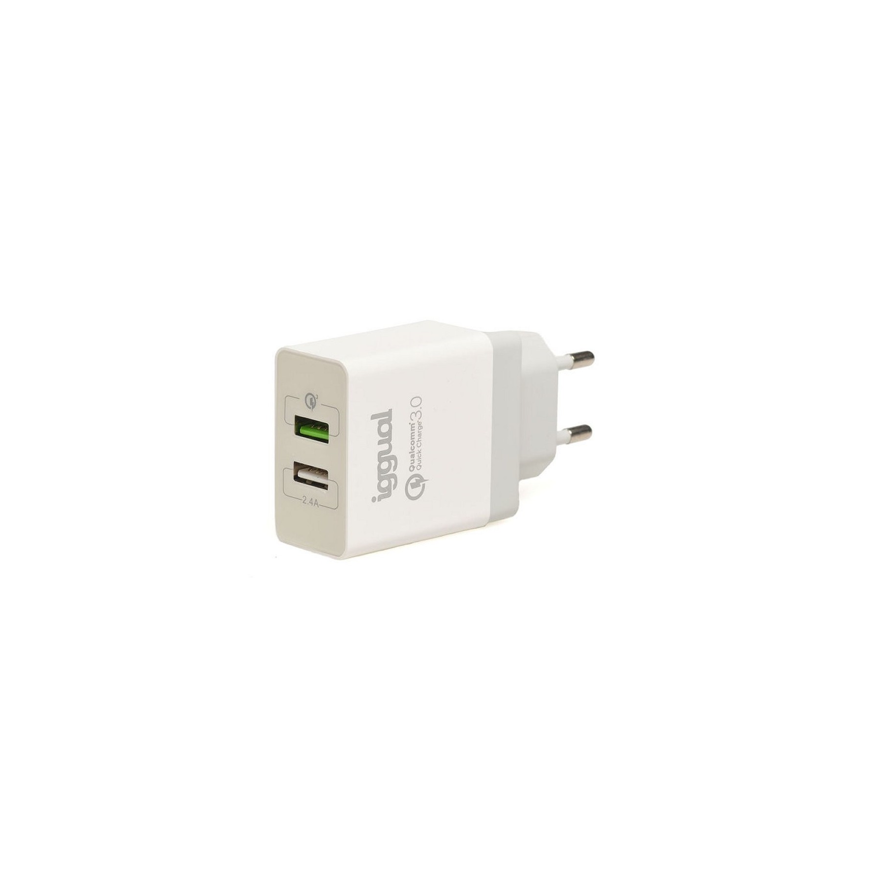 Iggual Cargador 2Xusb Carga Rápida Qc3.0 30W