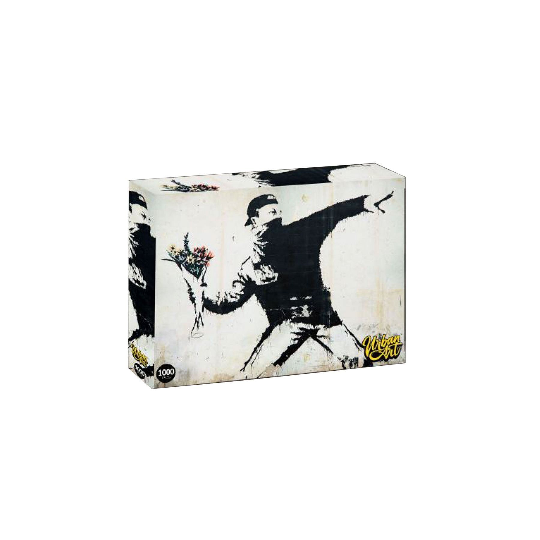 Puzzle Urban Art Man Throwing Flowers 1000 Piezas