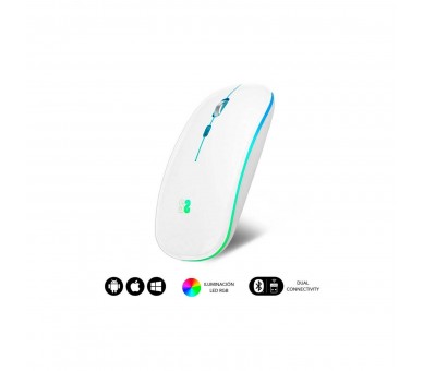 Ratón Inalámbrico Por Bluetooth Subblim Led Dual Flat/ Bater