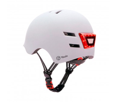 Casco Youin Homologado Color Blanco Talla M Con Led Frontal