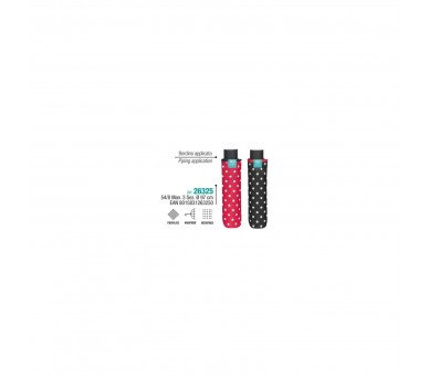 Perletti Paraguas Mujer 54/8 Man 3 Sec. Con Lunares