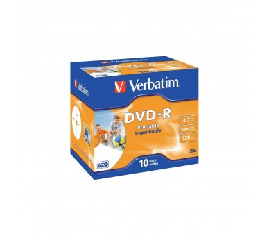 Dvd-R Verbatim Imprimible 16X/ Caja-10Uds