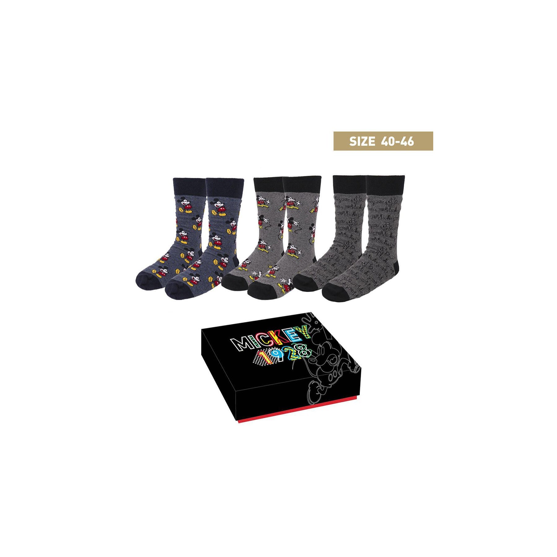 Caja Regalo Calcetines Mickey Mouse 1928 T. 40-46