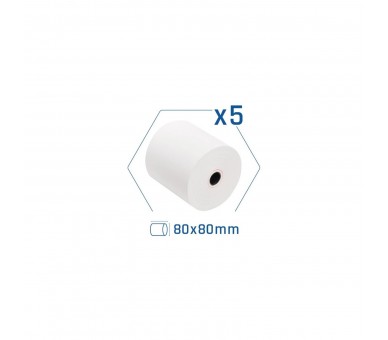 Iggual Pack 5 Rollos Papel Térmico Sin Bpa 80X80Mm