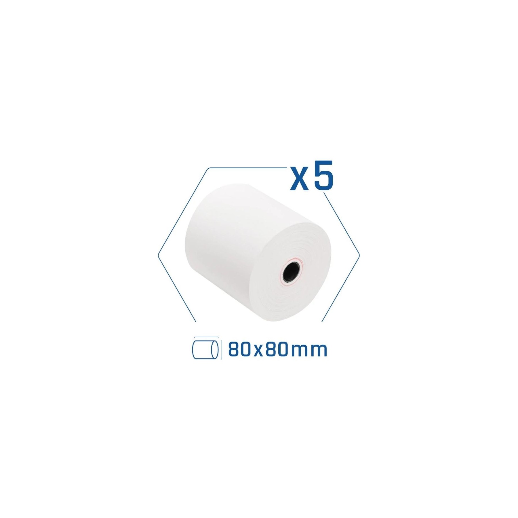 Iggual Pack 5 Rollos Papel Térmico Sin Bpa 80X80Mm