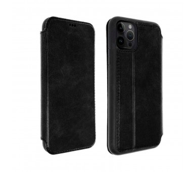 Akashi Funda Folio Con Estand De Cuero Negro / Apple Iphone