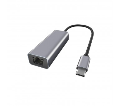 Adaptador De Red Ewent Usb Tipo C Macho A Rj45 Hembra Gris