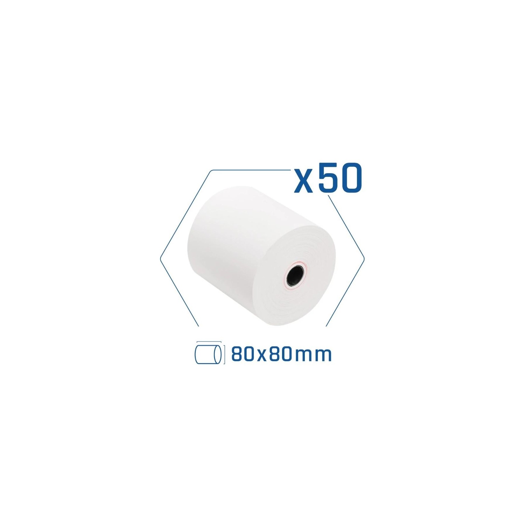 Pack 50 Rollos Papel Térmico Sin Bpa 80X80Mm