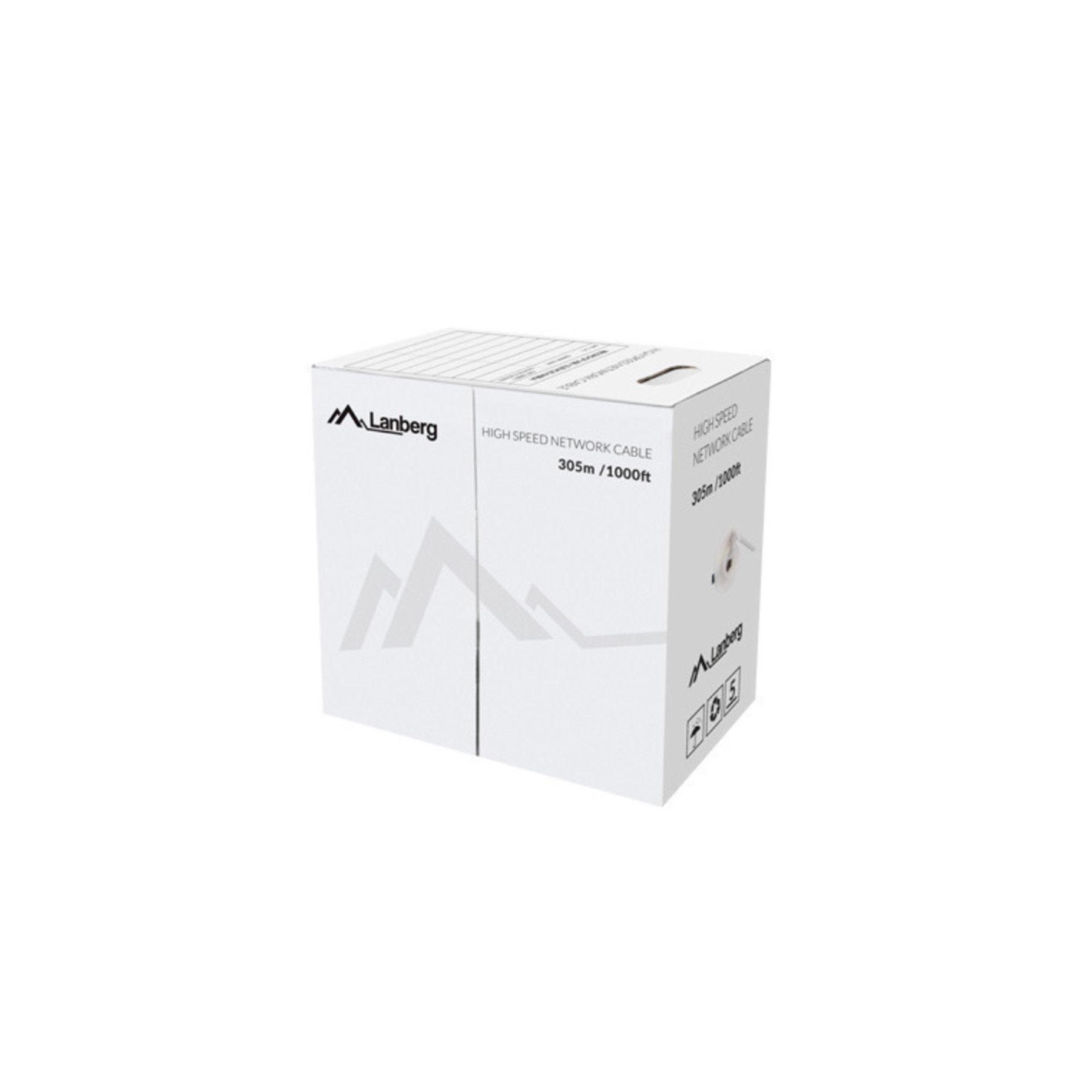 Bobina Cat.5E Lanberg Utp 305M Solid Cu Fluke Azul