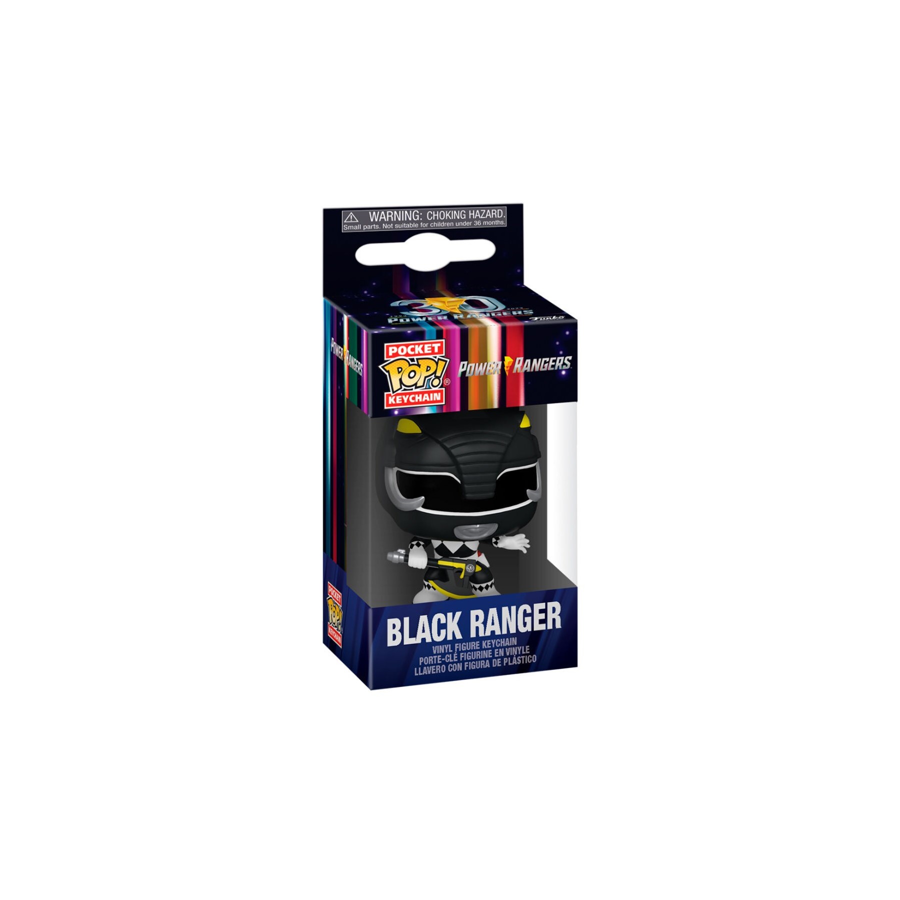 Llavero Pocket Pop Power Rangers 30Th Anniversary Black Rang