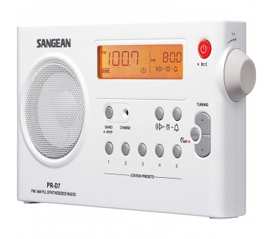 Sangean Pr-D7 Blanco / Radio Despertador Portátil