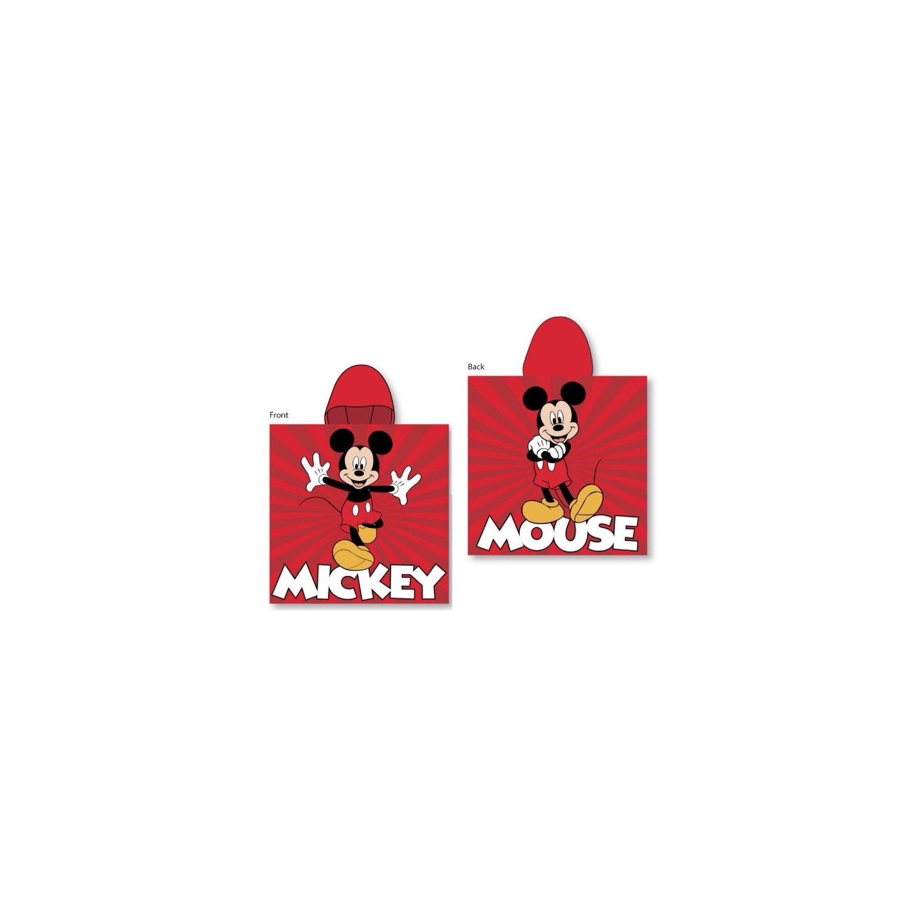 Poncho Toalla Mickey Disney Microfibra 10 Unidades