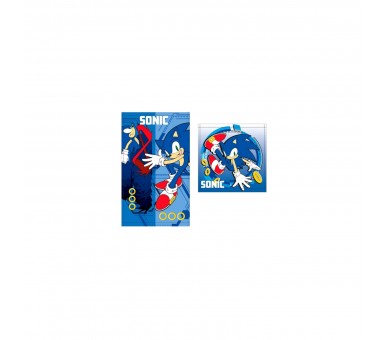 Set 2 Toallas Sonic The Hedgehog Algodon 12 Unidades