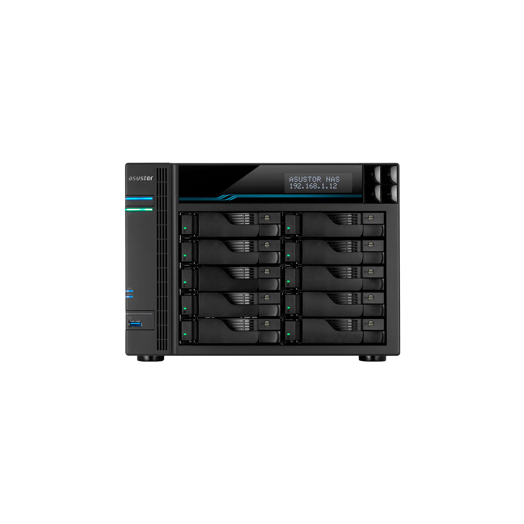 Nas Asustor Tower 10 Bay Quad-Core 8Gb Ddr4 10 Gbe X 2 2.5 G