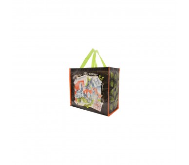 Bolsa Compra Collage Hogwarts (Naranja Verde) 40 X 36 X 20Cm