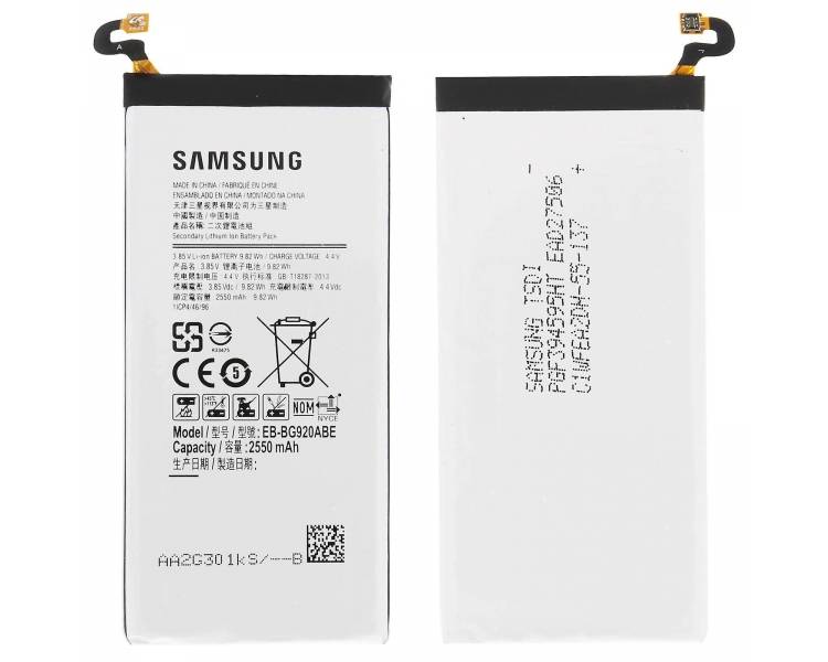 Original Battery for Samsung Galaxy S6 G920 EB-BG920ABE, Refurbished