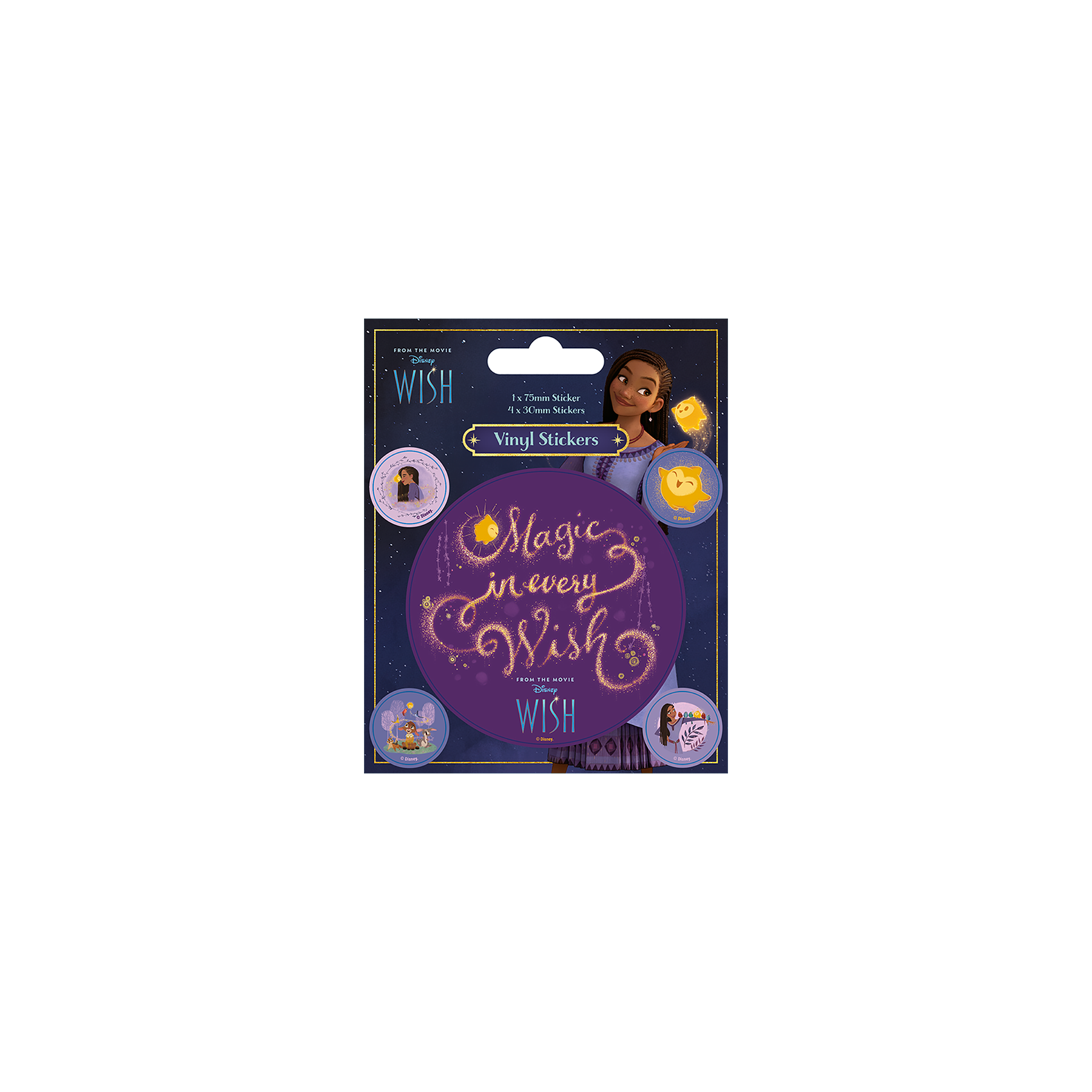 Pack 5 Pegatinas Wish (Magic In Every Wish) 7,5 Cm Y 3 Cm