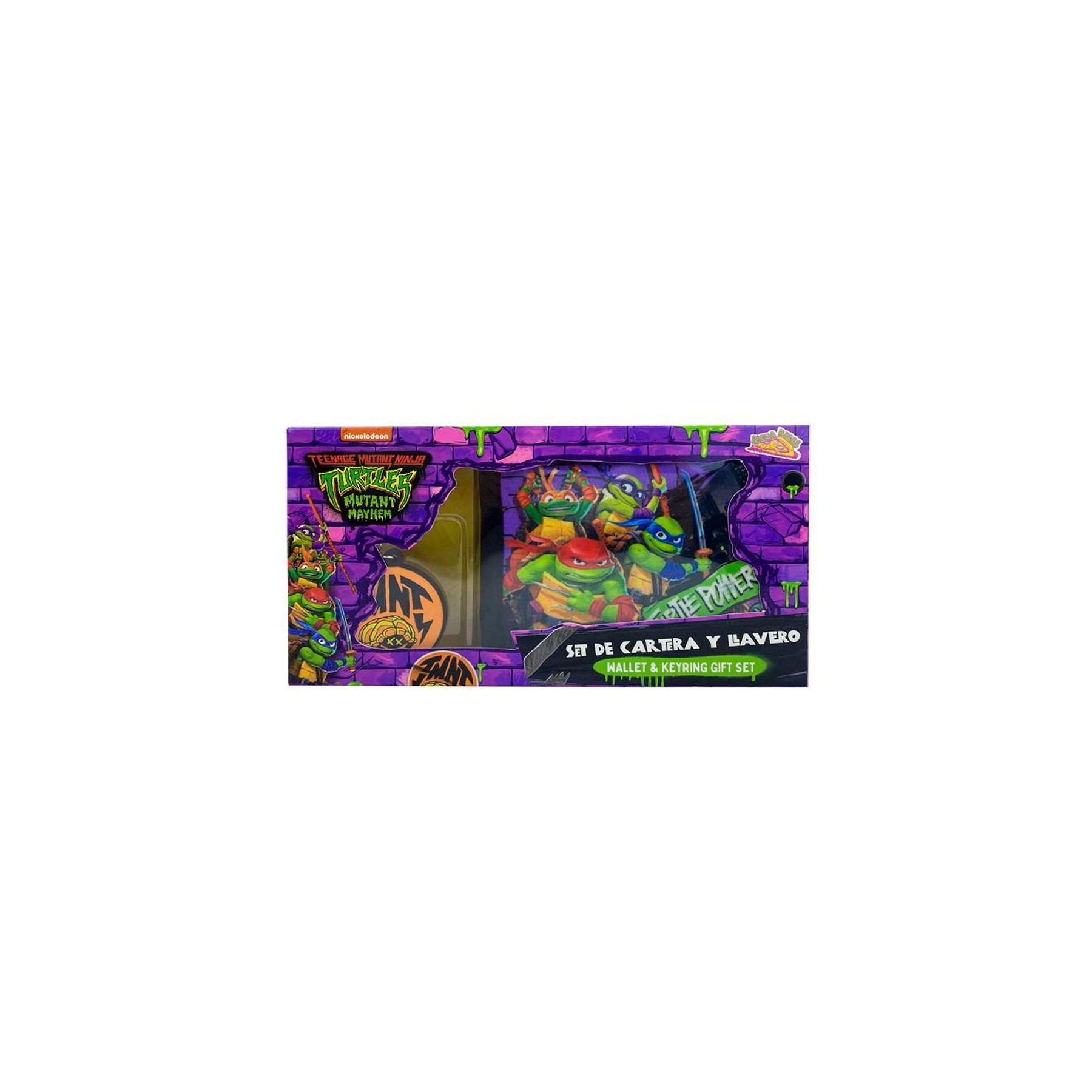 Blister Cartera + Llavero Mutant Mayhem Tortugas Ninja