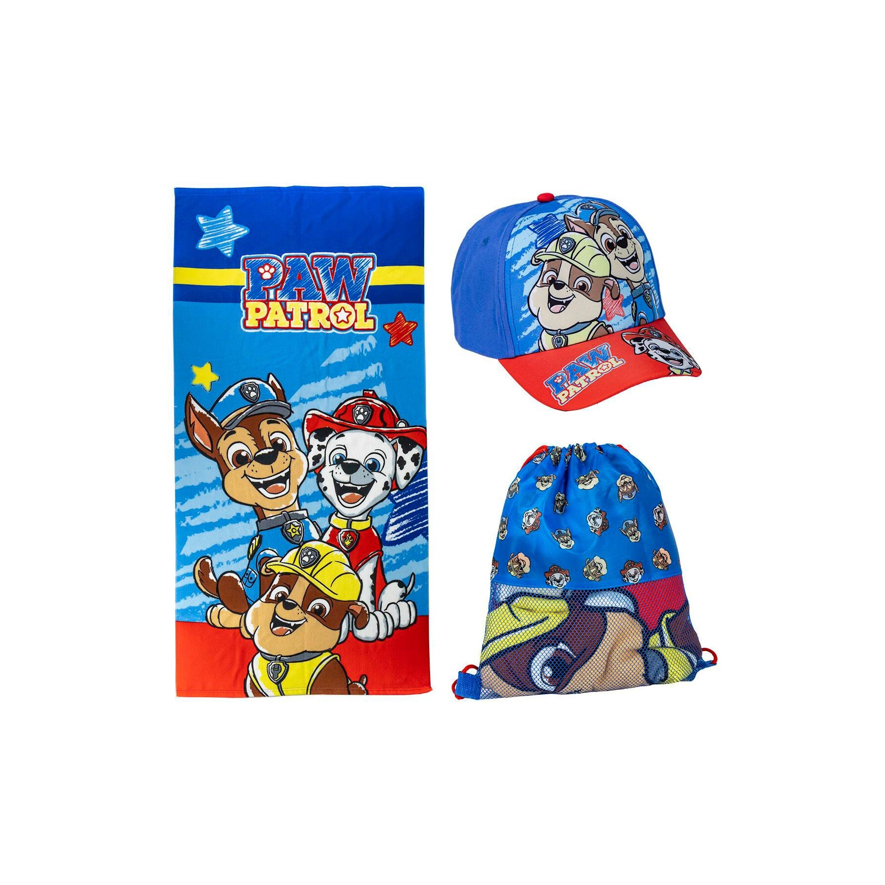 Set Toalla + Saco + Gorra Patrulla Canina Paw Patrol