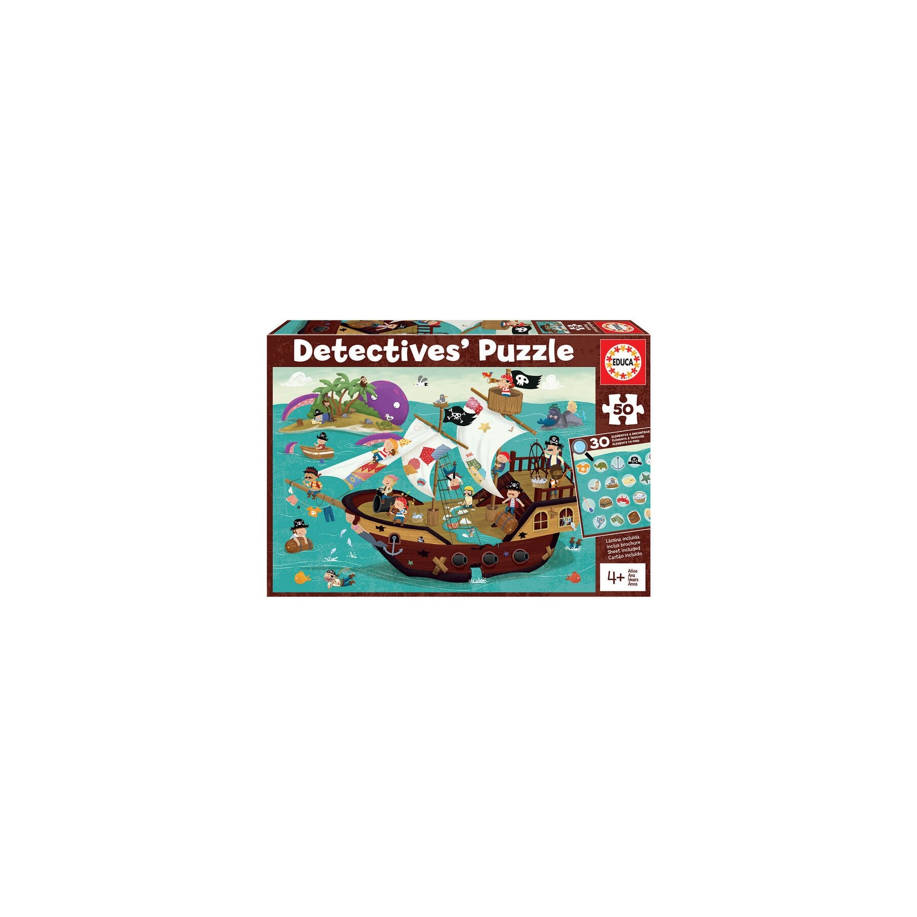 Puzzle Detectives Barco Pirata 50Pzs