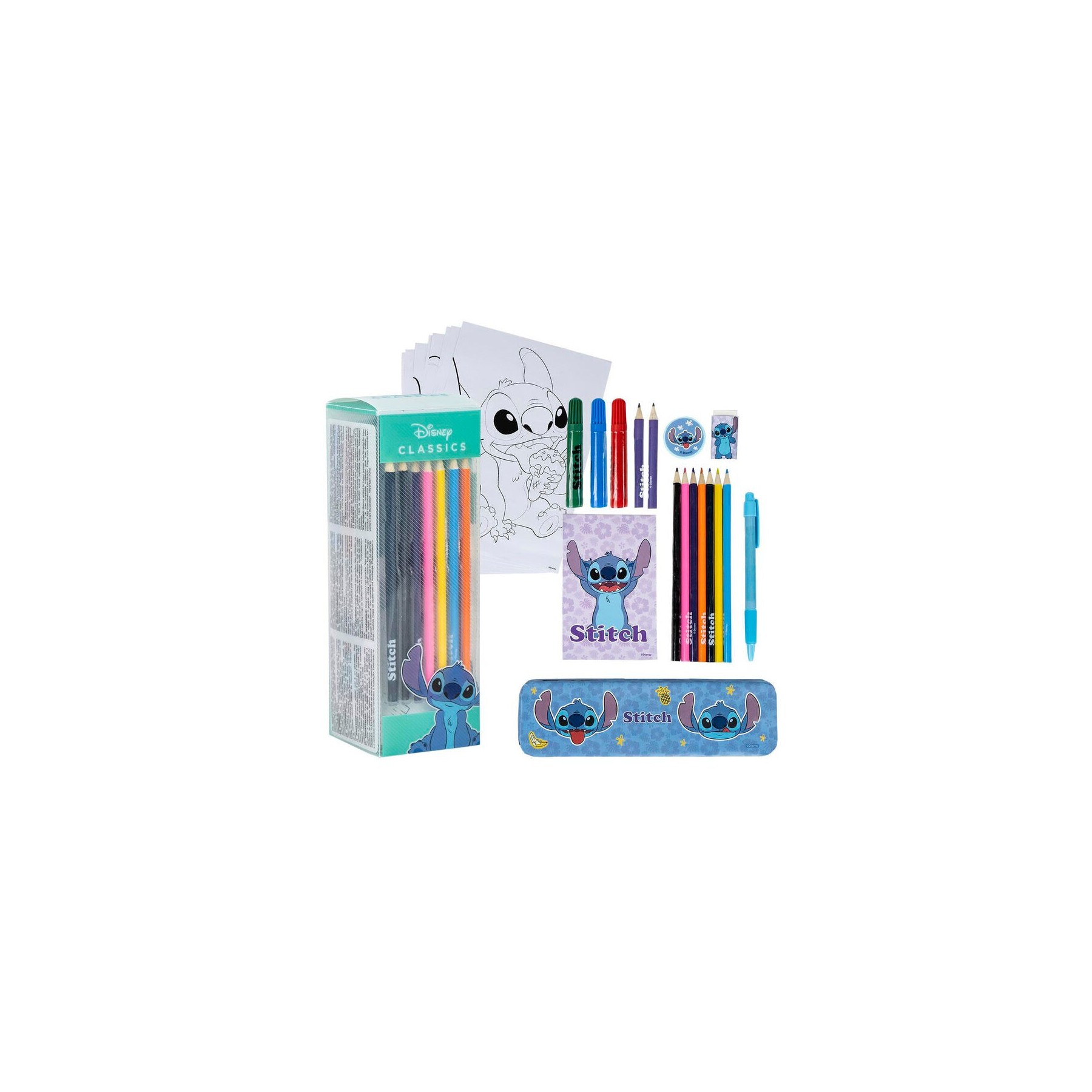 Set Papeleria Coloreable Stitch Disney