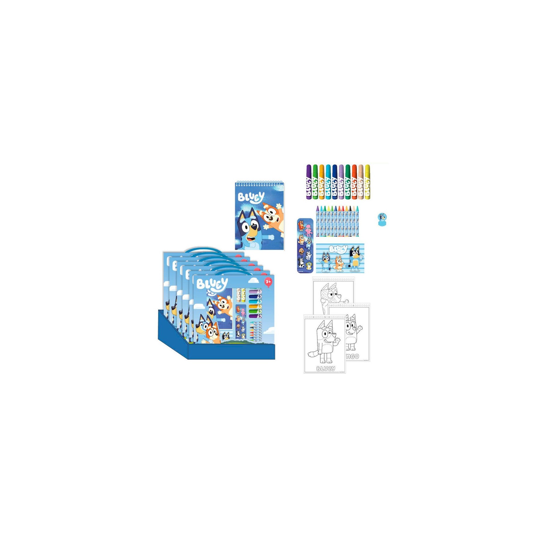Set Papeleria Coloreable Bluey