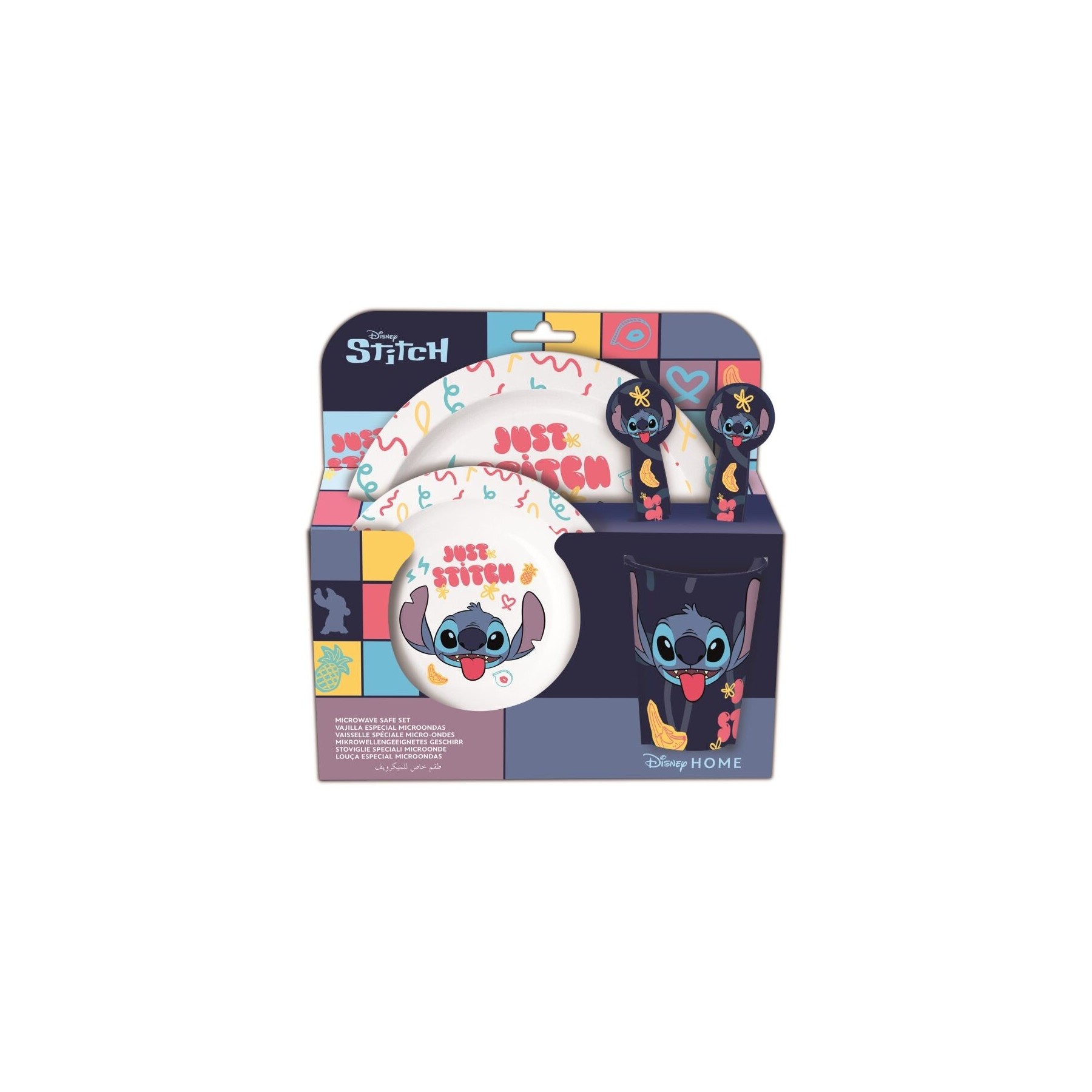 Set Micro Kids 5 Piezas Stitch Y Palmas En Estuche