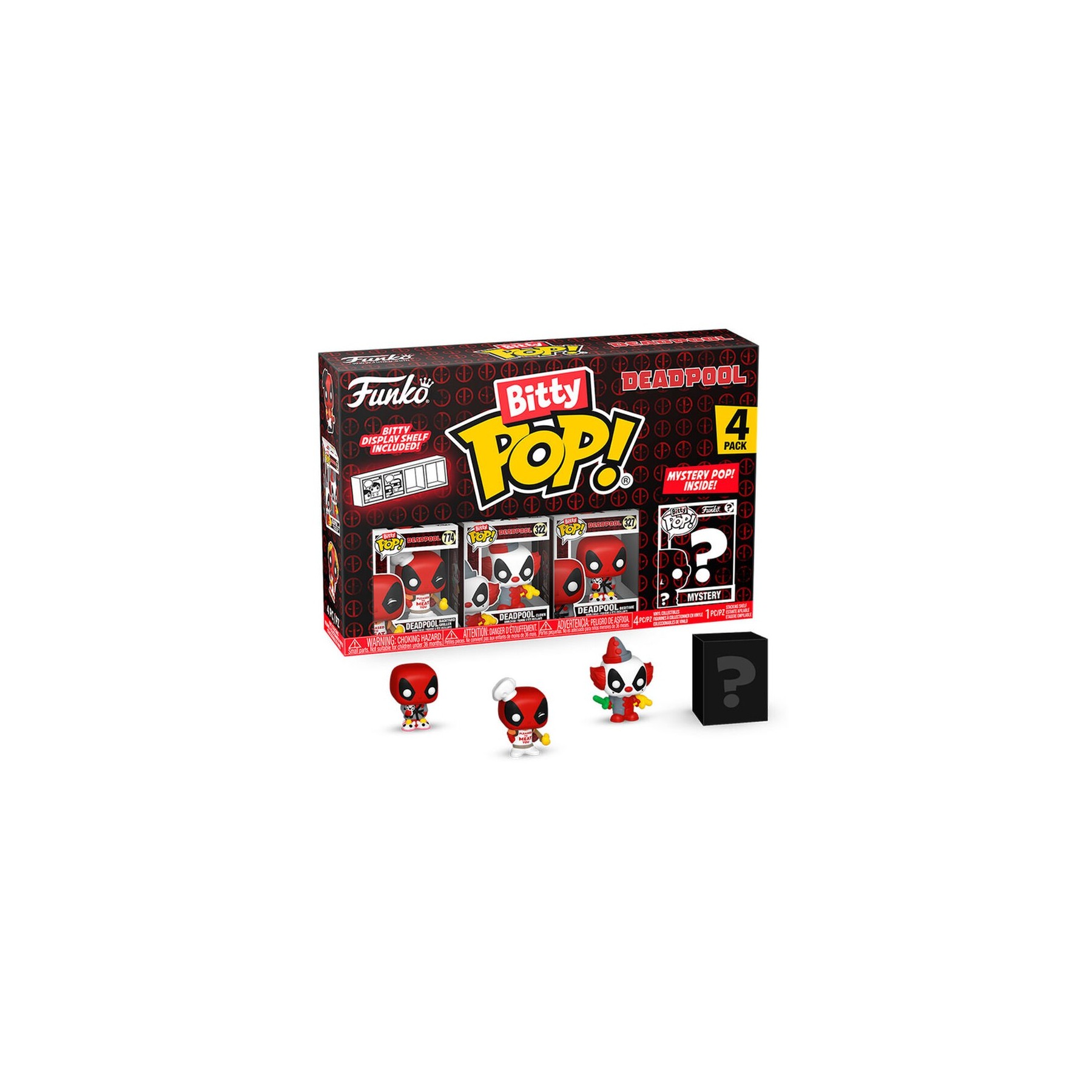 Blister 4 Figuras Bitty Pop Marvel Deadpool Master