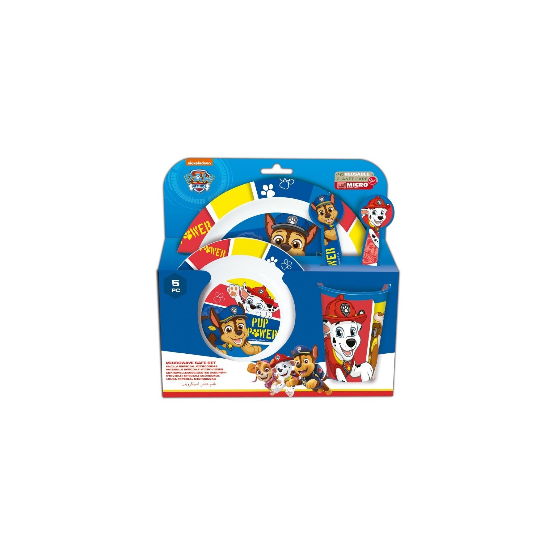 Set Micro Kids 5 Piezas Patrulla Canina Pup Power En Estuche