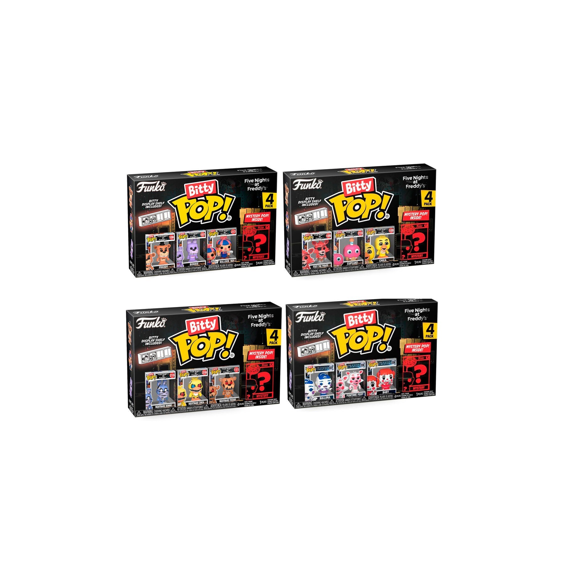Blister 4 Figuras Bitty Pop Five Nights At Freddys Surtido 1