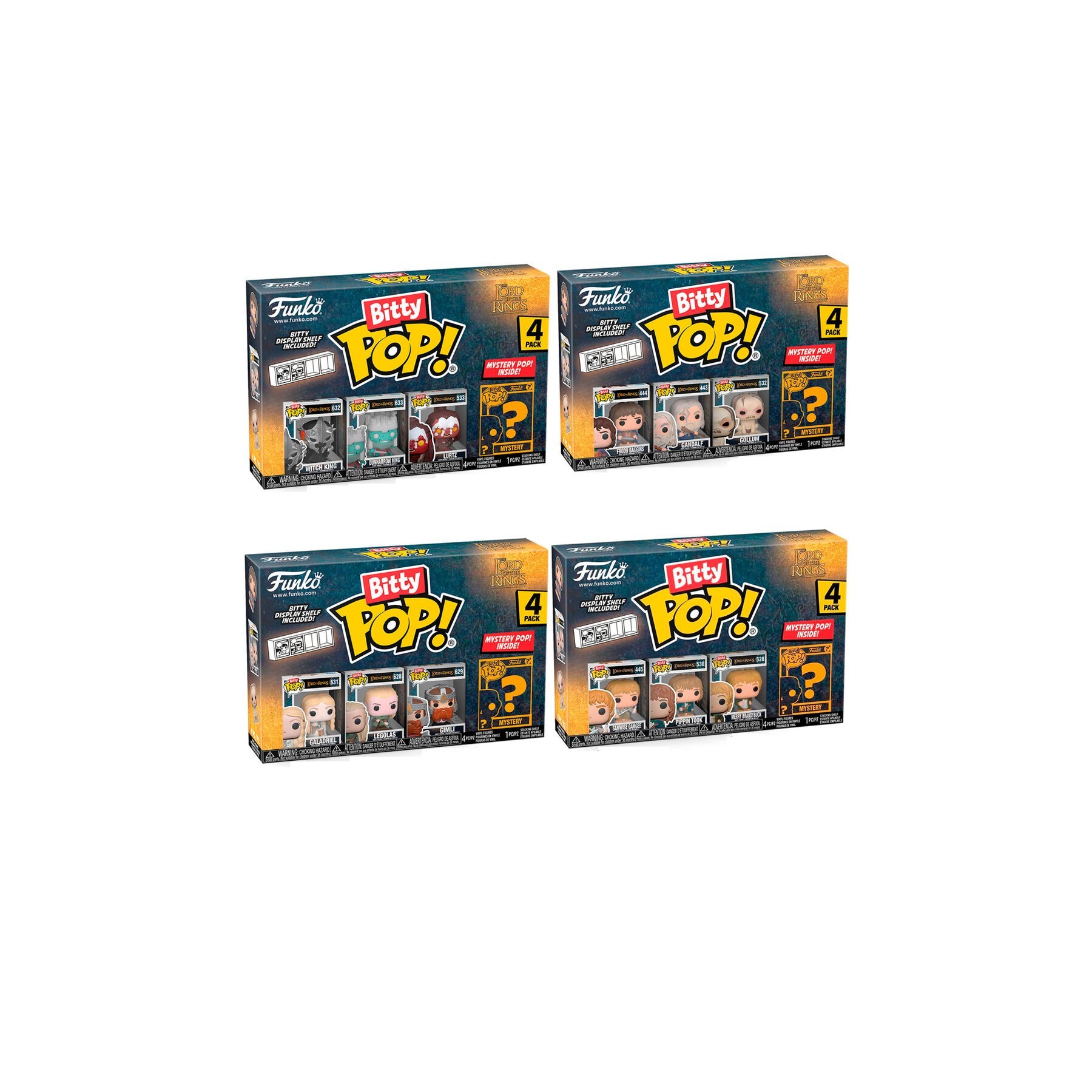 Blister 4 Figuras Bitty Pop El Señor De Los Anillos Surtido