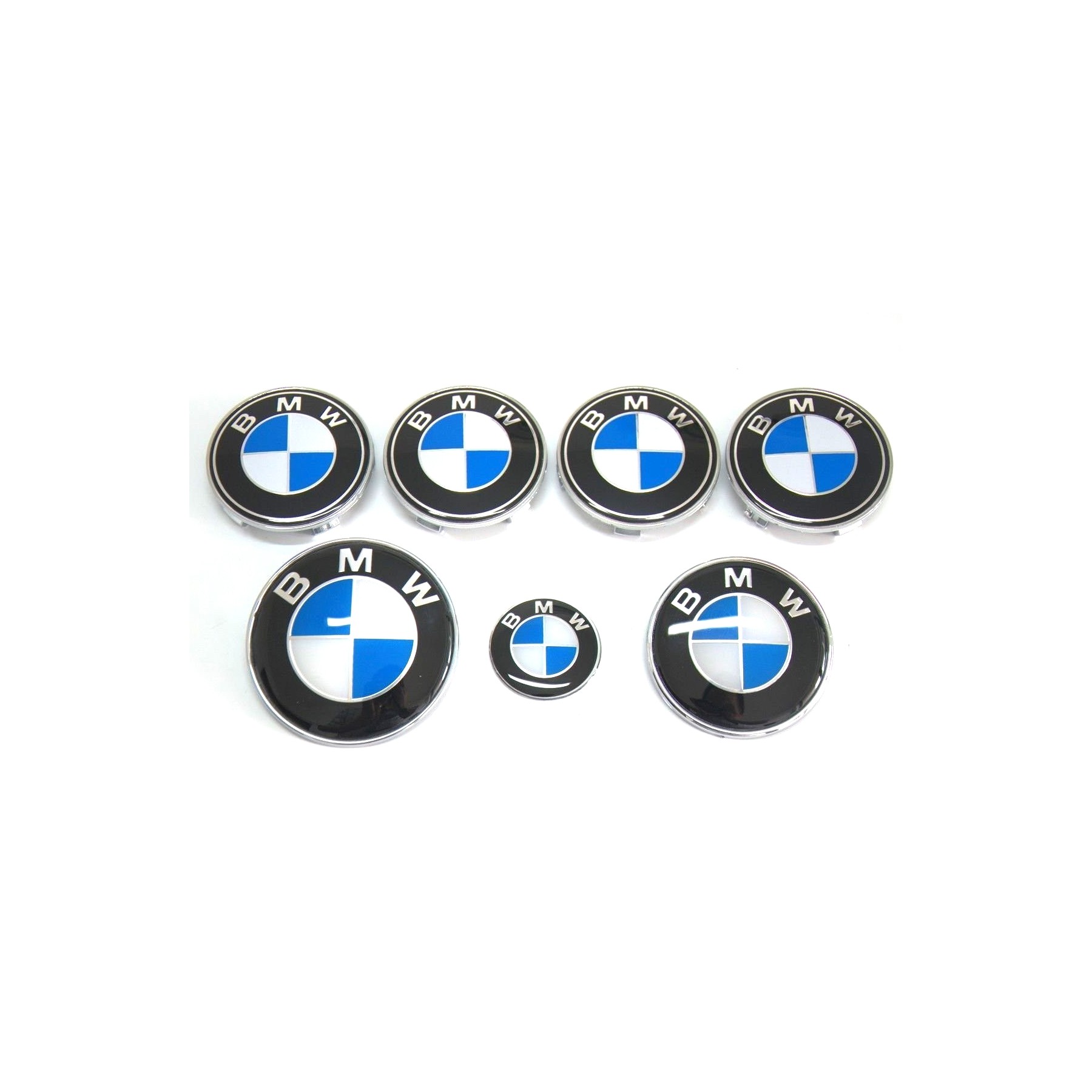 Kit 7 Insignias Azul Y Blanco Capo Maletero Ruedas Volante Compatibles para BMW