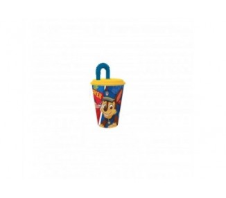 Vaso Con Caña Maleable Patrulla Canina Pup Power 430 Ml