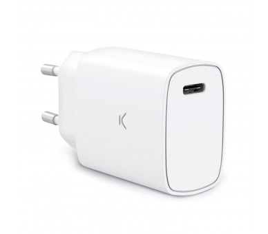 Ksix Cargador Red Eléctrica Blanco / Usb-C 20W / Carga Rápid