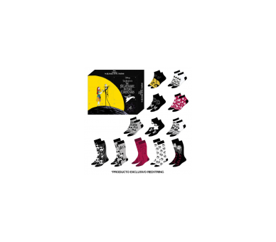 Caja Regalo 12 Pares Calcetines Pesadilla Antes De Navidad T