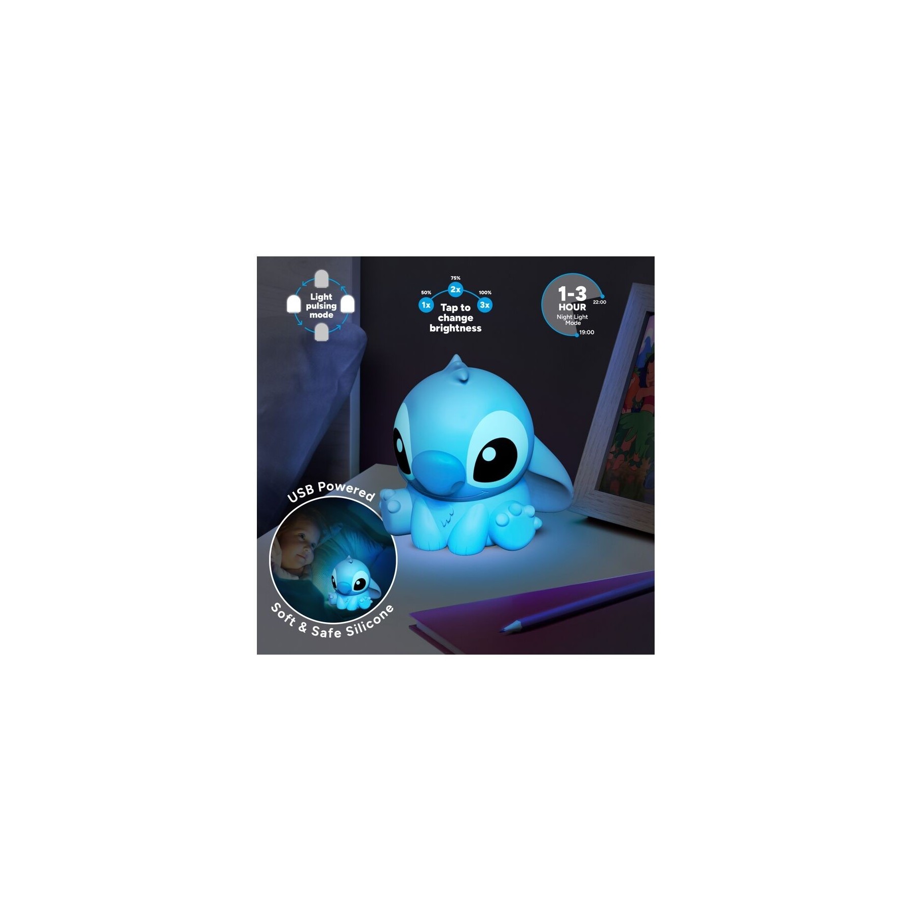 Lámpara Silicona 3D Stitch 15 Cm