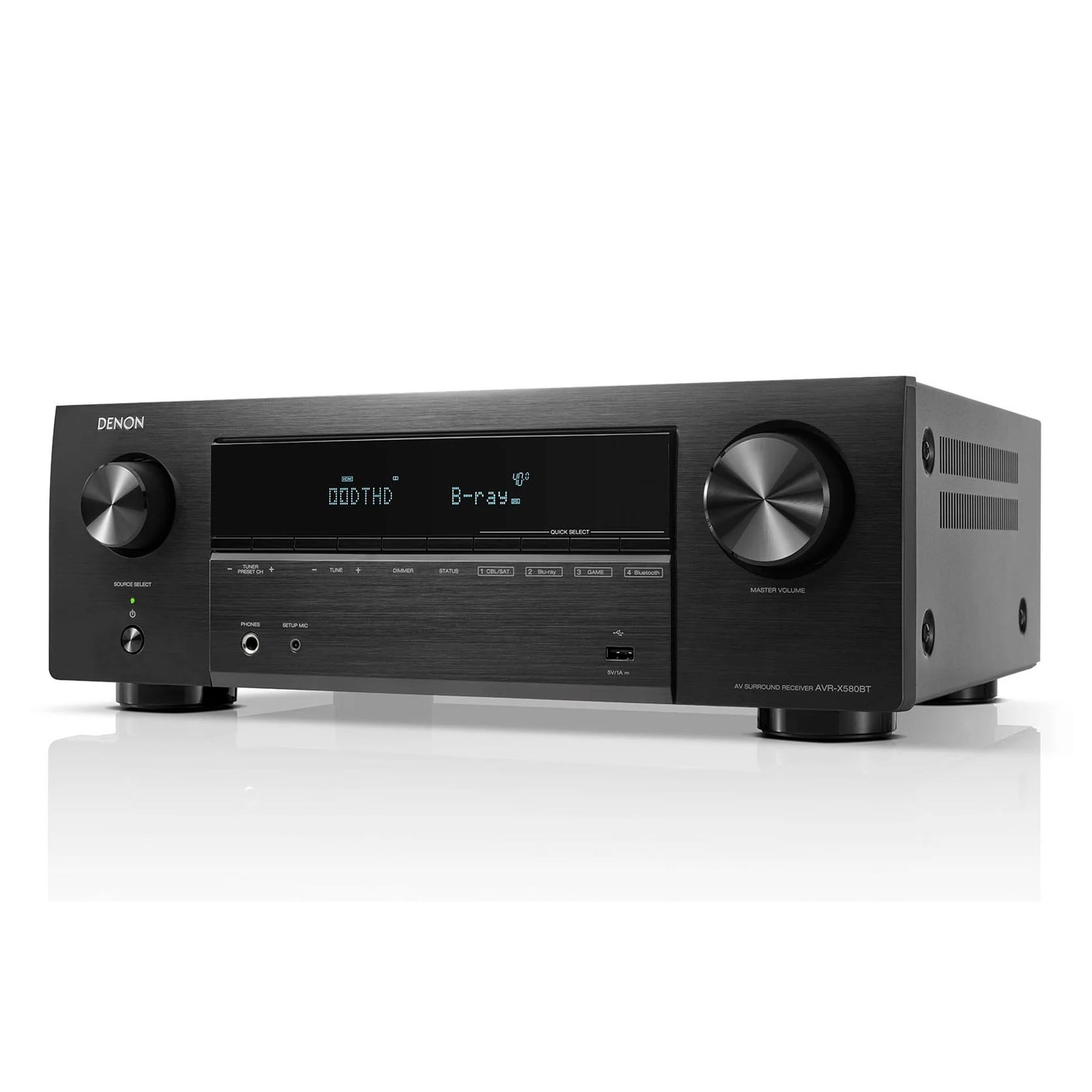 Denon Avr-X580Bt  Black / Receptor Av 5.2Ch 140W 8K