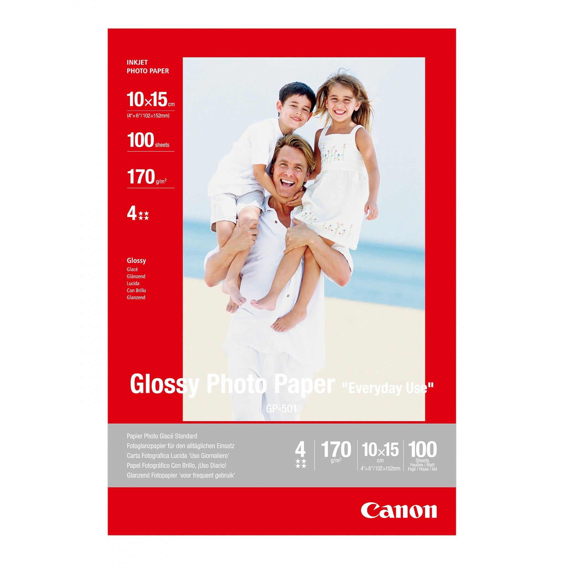 Papel Fotográfico Canon Gp-501/ 10 X 15Cm/ 170G/ 100 Hojas/