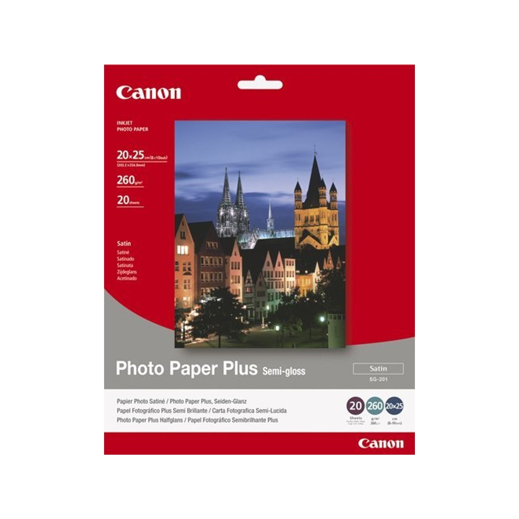 Papel Canon Foto Sg - 201 1686B018 8X10 -  20 Hojas -  Semis