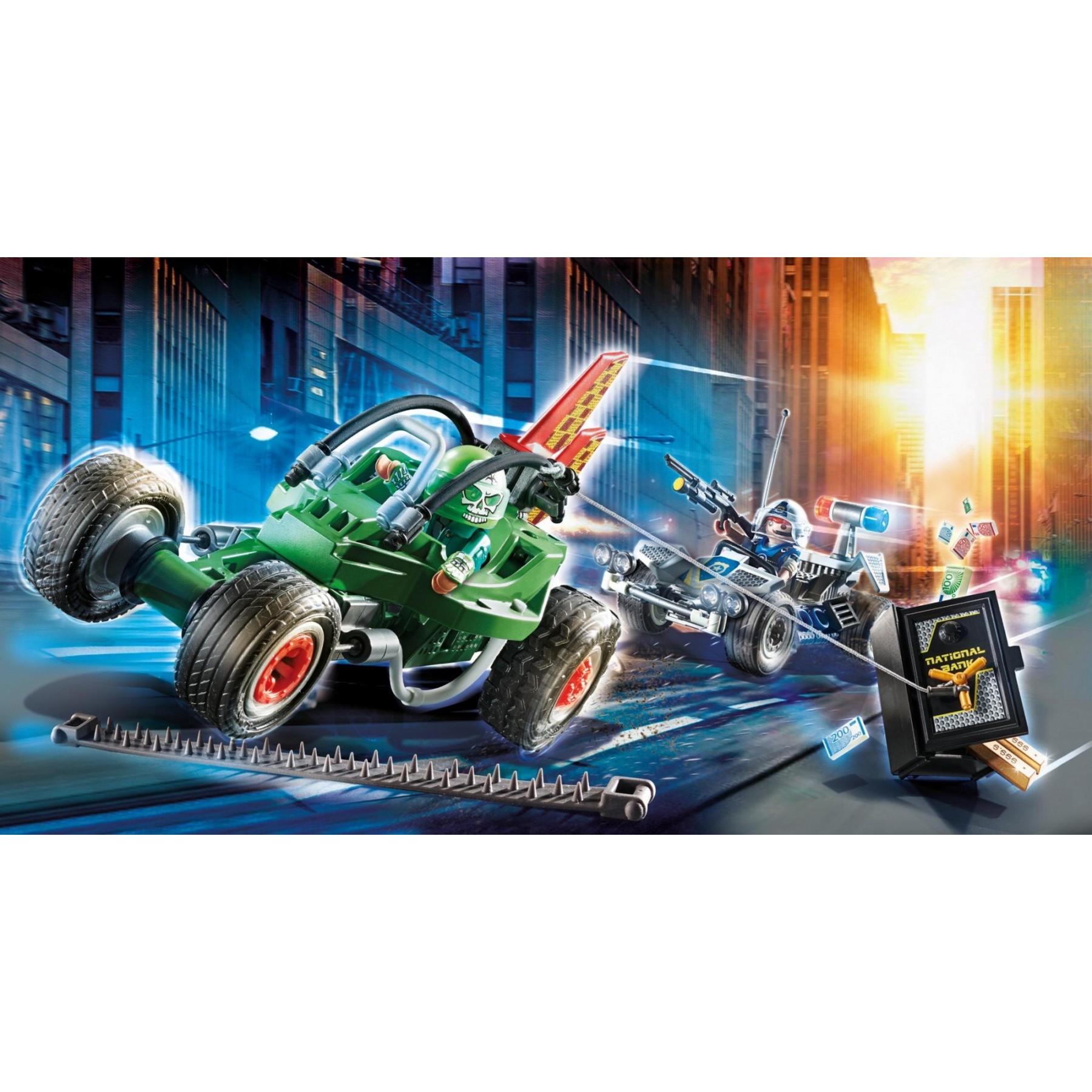 Playmobil Ciudad Kart Policial Persecucion Ladron De Caja Fu