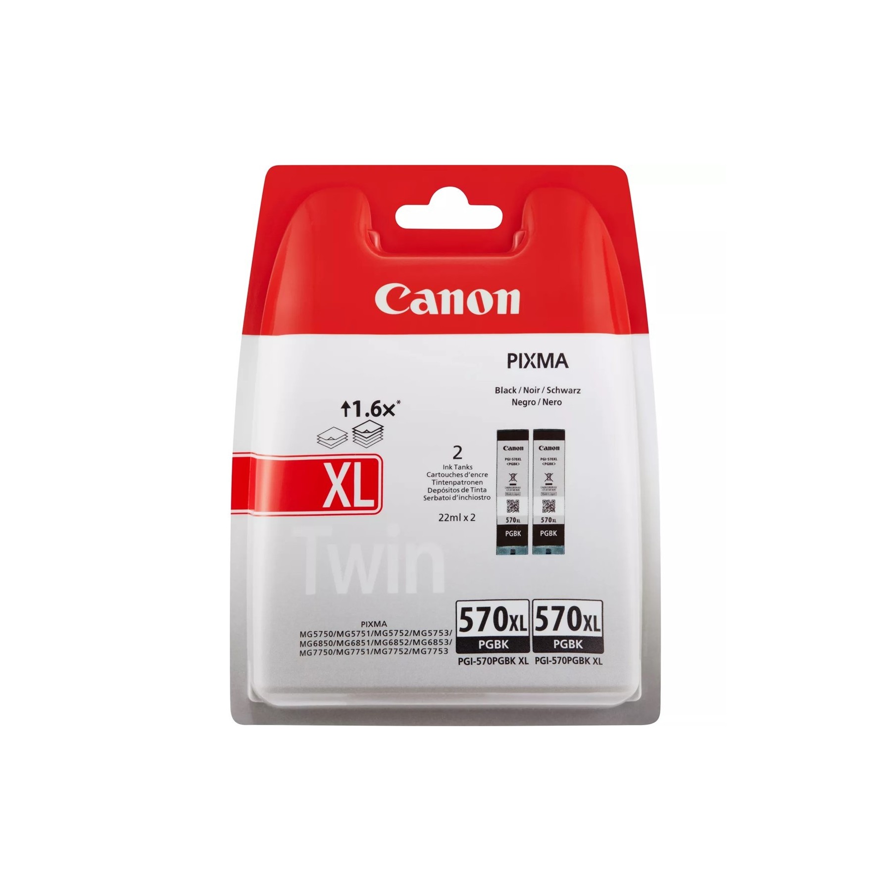 Pack Cartucho Tinta Canon Pgi - 570Xl Negro 2 Uds